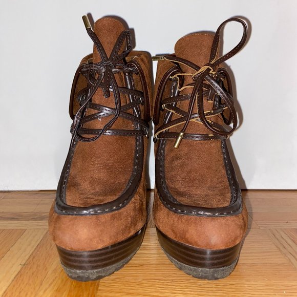 Suede Winter Boot Heel || Rusted Brown - Picture 2 of 8